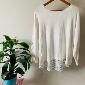 Fake Undershirt Blouse Long Sleeve